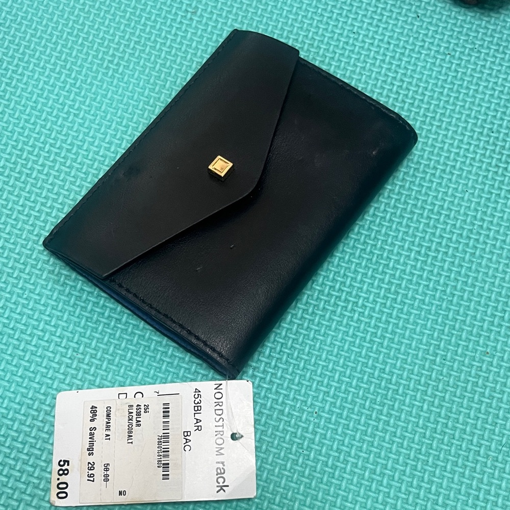 Lodis Blue and Black Leather Wallet